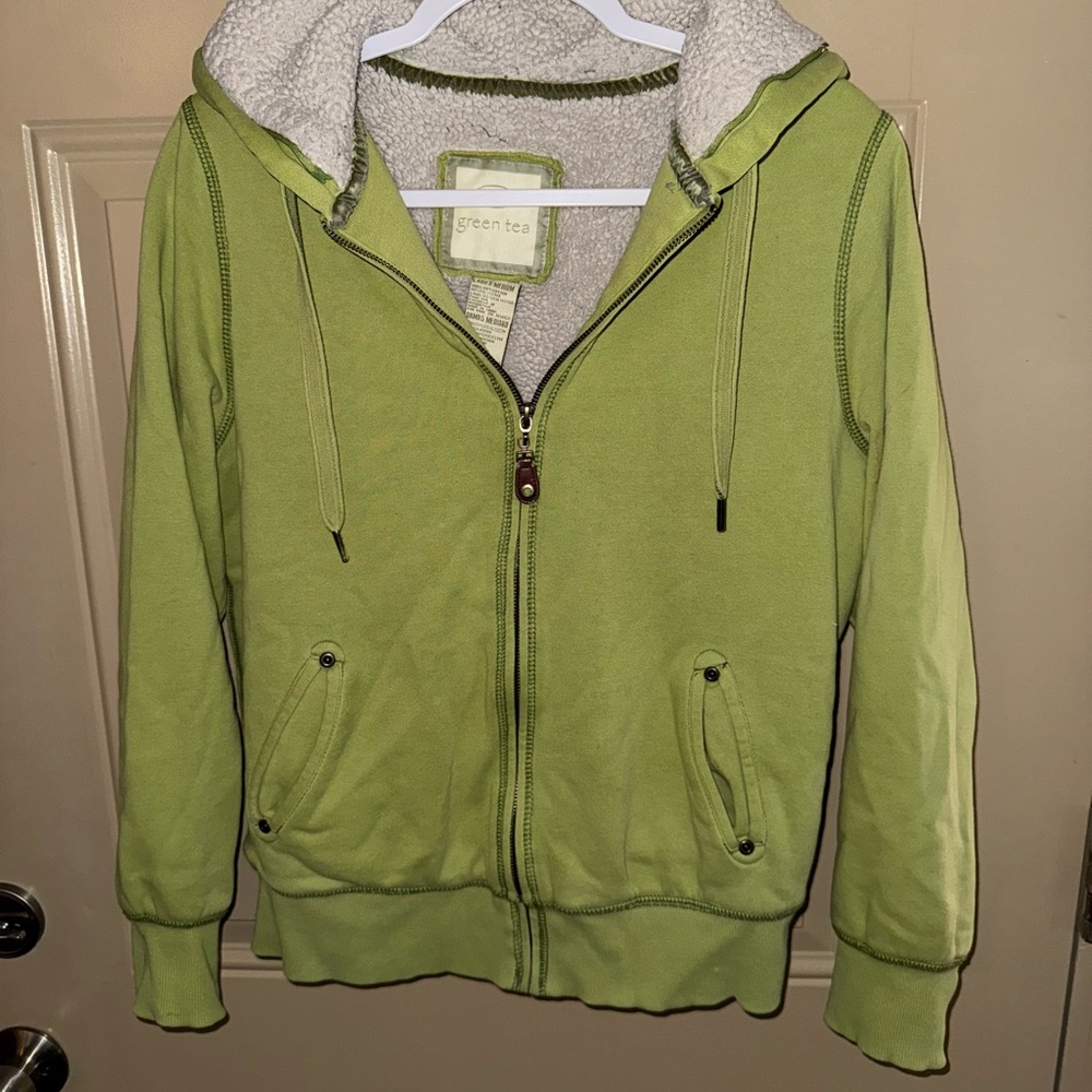 Green Tea Green Zip-Up Hoodie